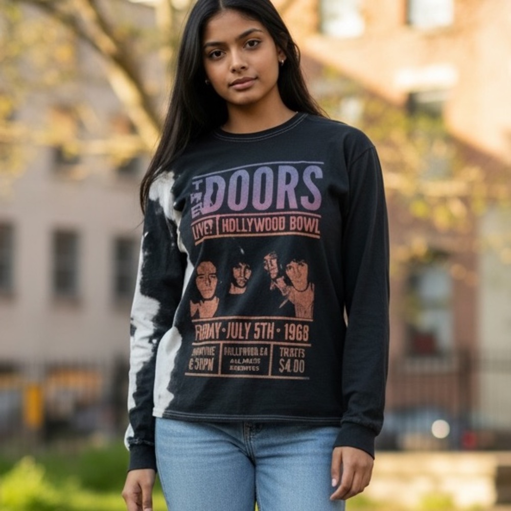 Vintage The Doors Graphic Long Sleeve Shirt md